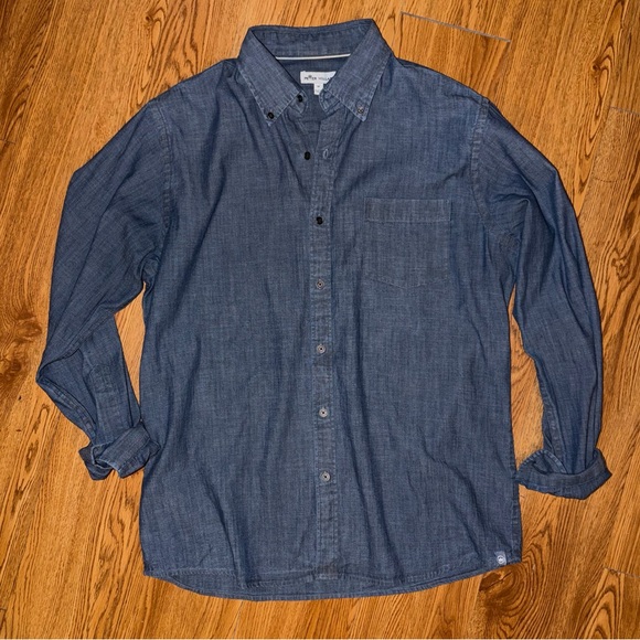 Peter Millar Men's Indigo Tamworth Chambray Shirt Medium - Picture 6 of 16